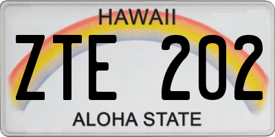 HI license plate ZTE202