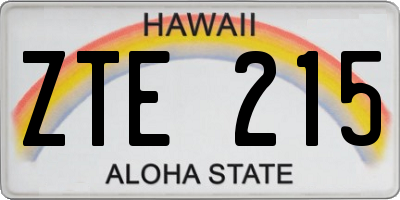 HI license plate ZTE215