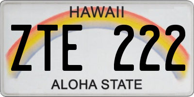 HI license plate ZTE222