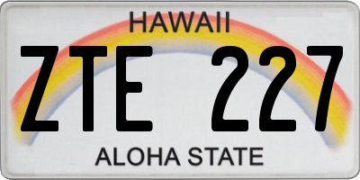 HI license plate ZTE227
