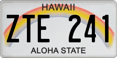 HI license plate ZTE241