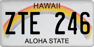 HI license plate ZTE246