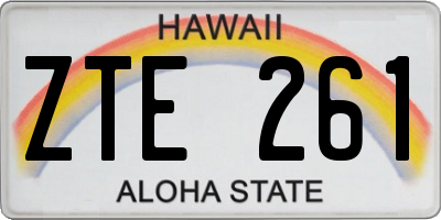 HI license plate ZTE261