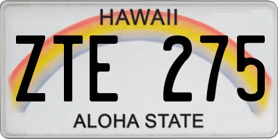 HI license plate ZTE275