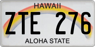 HI license plate ZTE276