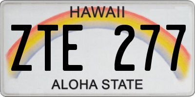 HI license plate ZTE277