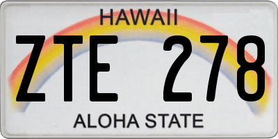 HI license plate ZTE278