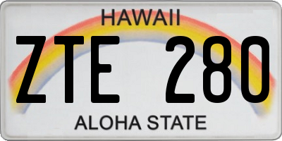 HI license plate ZTE280