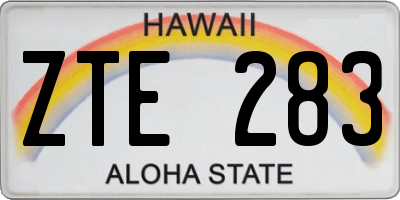 HI license plate ZTE283
