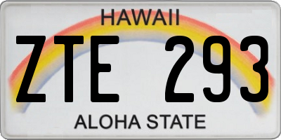 HI license plate ZTE293