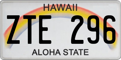 HI license plate ZTE296