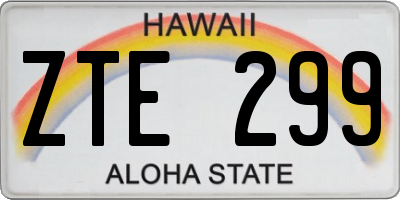 HI license plate ZTE299