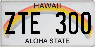 HI license plate ZTE300