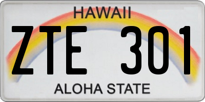 HI license plate ZTE301