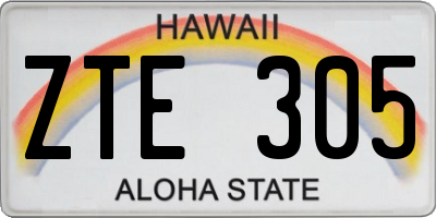 HI license plate ZTE305