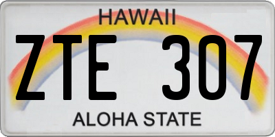 HI license plate ZTE307