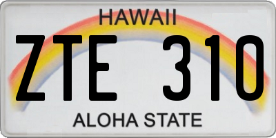 HI license plate ZTE310