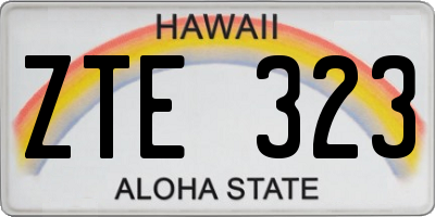HI license plate ZTE323