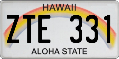 HI license plate ZTE331