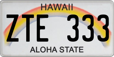 HI license plate ZTE333