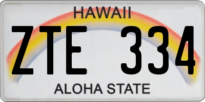 HI license plate ZTE334