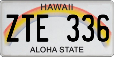 HI license plate ZTE336