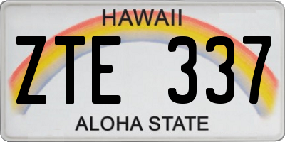 HI license plate ZTE337