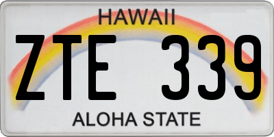 HI license plate ZTE339