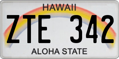 HI license plate ZTE342