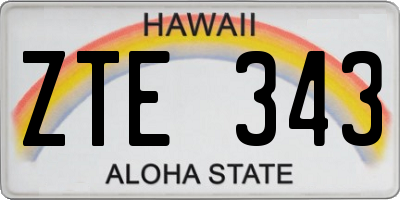 HI license plate ZTE343