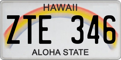 HI license plate ZTE346