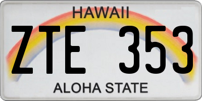 HI license plate ZTE353