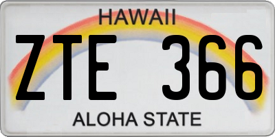 HI license plate ZTE366