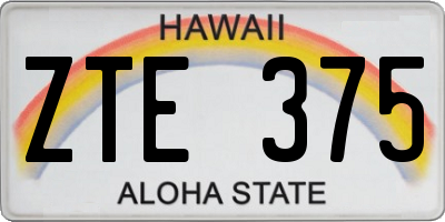 HI license plate ZTE375