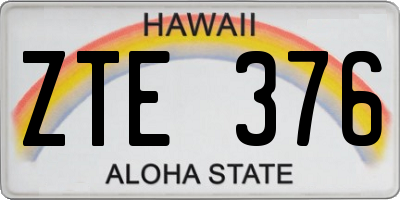 HI license plate ZTE376