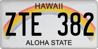 HI license plate ZTE382