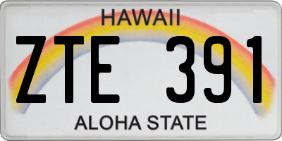 HI license plate ZTE391