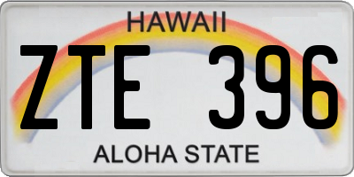 HI license plate ZTE396