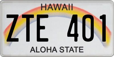 HI license plate ZTE401