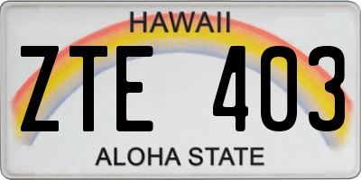 HI license plate ZTE403