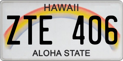 HI license plate ZTE406
