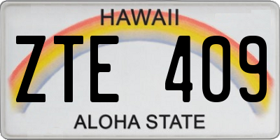 HI license plate ZTE409