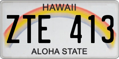 HI license plate ZTE413