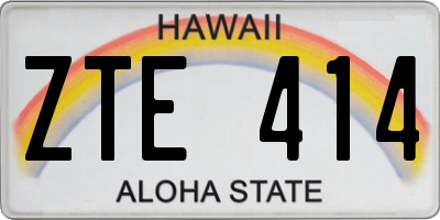 HI license plate ZTE414