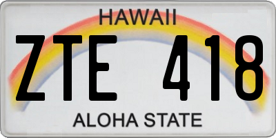 HI license plate ZTE418