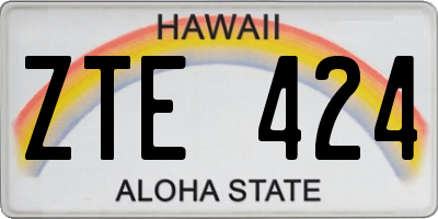 HI license plate ZTE424