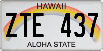 HI license plate ZTE437
