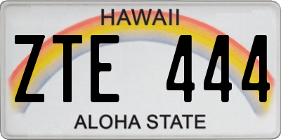 HI license plate ZTE444
