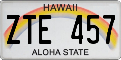 HI license plate ZTE457
