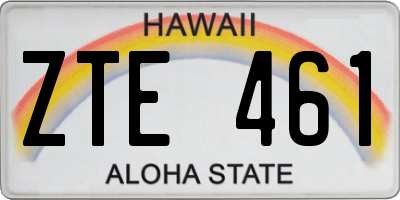 HI license plate ZTE461